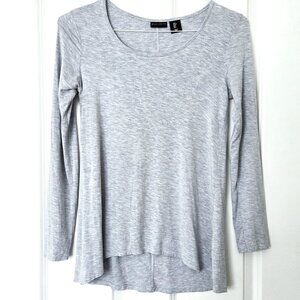 Willi Smith Heather Gray Long Sleeve Scoop Neck Tunic